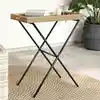 Image de vidaXL Table à plateau pliable beige 65x40x75 cm résine tressée