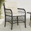 Image de vidaXL Chaises de jardin avec coussins lot de 2 noir résine tressée