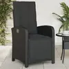 Image de vidaXL Chaise inclinable de jardin et repose-pied noir résine tressée