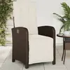 Image de vidaXL Chaise inclinable de jardin repose-pied marron résine tressée