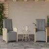 Image de vidaXL Chaises inclinables de jardin lot de 2 avec repose-pied rotin
