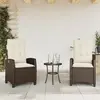 Image de vidaXL Chaises inclinables de jardin lot de 2 et coussins marron rotin