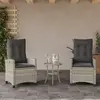 Image de vidaXL Chaises inclinables jardin lot de 2 et coussins résine tressée