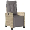 Image de vidaXL Chaise Inclinable de Jardin et Repose-Pied, Siège avec Dossier et Coussins, Meuble de Terrasse Patio, Moderne, Mélange Beige Résine Tressée