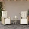Image de vidaXL Chaises inclinables de jardin lot de 2 avec repose-pied rotin