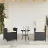 Image de vidaXL Chaises inclinables de jardin lot de 2 et coussins noir rotin
