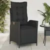 Image de vidaXL Chaise inclinable de jardin et repose-pied noir résine tressée