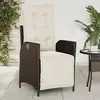 Image de vidaXL Chaise inclinable de jardin repose-pied marron résine tressée