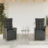 Image de vidaXL Chaises inclinables de jardin lot de 2 et repose-pied rotin