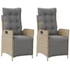 Image de vidaXL Lot de 2 Chaises Inclinables de Jardin avec Repose-Pied, Sièges de Patio, Meubles de Terrasse Patio Extérieur, Résine Tressée