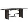 Image de vidaXL Table de Jardin avec Dessus en Verre, Table de Patio Rectangulaire, Meuble d'Extérieur Terrasse, Moderne, Marron Résine Tressée