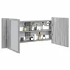 Image de vidaXL Armoire à miroir à LED de bain gris sonoma 100x12x45 cm