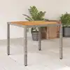 Image de vidaXL Table de jardin et dessus en bois d'acacia gris résine tressée