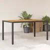 Image de vidaXL Table de jardin et dessus en bois d'acacia noir résine tressée