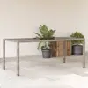 Image de vidaXL Table de jardin dessus en verre Gris 190x90x75cm Résine tressée