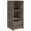 Image de vidaXL Armoire de Rangement de Jardin, Organisateur de Terrasse avec Étagères, Meuble d'Extérieur Patio Arrière-Cour, Gris Résine Tressée