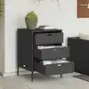Image de vidaXL Armoire de rangement de jardin noir 55x59x80 cm résine tressée