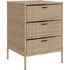 Image de vidaXL Armoire de Rangement de Jardin, Organisateur de Terrasse avec Tiroirs, Meuble d'Extérieur Patio Arrière-Cour, Beige Résine Tressée