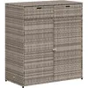 Image de vidaXL Armoire de Rangement de Jardin Gris 105x55x113cm résine tressée