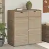 Image de vidaXL Armoire de rangement jardin beige 105x55x113 cm résine tressée