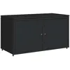Image de vidaXL Armoire de Rangement de Jardin, Organisateur de Terrasse avec Porte, Meuble d'Extérieur Patio Arrière-Cour, Noir Résine Tressée
