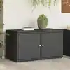 Image de vidaXL Armoire de rangement jardin noir 110x55x60,5 cm résine tressée