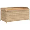 Image de Banc de rangement mélange beige résine tressée et bois d acacia