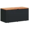 Image de vidaXL Boîte de Rangement de Jardin, Coffre à Outils, Meuble de Rangement, Organisateur de Terrasse Patio, Noir Résine Tressée Bois d'Acacia