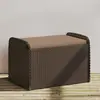 Image de vidaXL Banc de rangement et coussin marron 80x51x52 cm résine tressée
