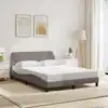 Image de vidaXL Cadre de lit Dover taupe 120x200 cm tissu