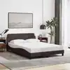 Image de vidaXL Cadre de lit Dover marron foncé 140x200 cm tissu