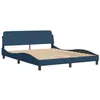Image de vidaXL Cadre de lit avec tête de lit Dover Bleu 160x200cm Tissu