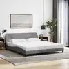 Image de vidaXL Cadre de lit Dover gris clair 180x200 cm tissu