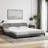 Image de vidaXL Cadre de lit Dover gris clair 200x200 cm tissu