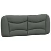 Image de vidaXL Coussin de Tête de Lit Hvar, Oreiller de Lecture avec Fermeture à Glissière, Coussin de Lecture pour Lit Chambre, Gris Foncé 120 cm Tissu