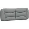 Image de vidaXL Coussin de Tête de Lit Hvar, Oreiller de Lecture avec Fermeture à Glissière, Coussin de Lecture pour Lit Chambre, Gris Clair 140 cm Tissu