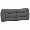 Image de vidaXL Coussin de Tête de Lit Hvar, Oreiller de Lecture avec Fermeture à Glissière, Coussin de Lecture pour Lit Chambre, Gris Foncé 140 cm Tissu