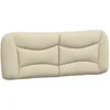 Image de vidaXL Coussin de Tête de Lit Hvar, Oreiller de Lecture avec Fermeture à Glissière, Coussin de Lecture pour Lit Chambre, Crème 140 cm Tissu