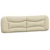 Image de vidaXL Coussin de Tête de Lit Hvar, Oreiller de Lecture avec Fermeture à Glissière, Coussin de Lecture pour Lit Chambre, Crème 180 cm Tissu