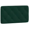 Image de vidaXL Coussin de Tête de Lit, Oreiller de Tête de Lit avec Bandes Auto-agrippantes, Coussin Rembourré Chambre à Coucher, Vert Foncé 80 cm Velours
