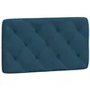 Image de vidaXL Coussin de Tête de Lit, Oreiller de Tête de Lit avec Bandes Auto-agrippantes, Coussin Rembourré Chambre à Coucher, Bleu 80 cm Velours