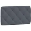 Image de vidaXL Coussin de Tête de Lit, Oreiller de Tête de Lit avec Bandes Auto-agrippantes, Coussin Rembourré Chambre à Coucher, Gris Foncé 90 cm Velours