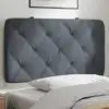 Image de vidaXL Coussin de tête de lit gris foncé 90 cm velours