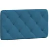 Image de vidaXL Coussin de Tête de Lit, Oreiller de Tête de Lit avec Bandes Auto-agrippantes, Coussin Rembourré Chambre à Coucher, Bleu 90 cm Velours