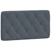 Image de vidaXL Coussin de Tête de Lit, Oreiller de Tête de Lit avec Bandes Auto-agrippantes, Coussin Rembourré Chambre à Coucher, Gris Foncé 100 cm Velours