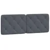 Image de vidaXL Coussin de Tête de Lit, Oreiller de Tête de Lit avec Bandes Auto-agrippantes, Coussin Rembourré Chambre à Coucher, Gris Foncé 120 cm Velours