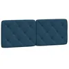 Image de vidaXL Coussin de Tête de Lit, Oreiller de Tête de Lit avec Bandes Auto-agrippantes, Coussin Rembourré Chambre à Coucher, Bleu 120 cm Velours