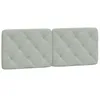 Image de vidaXL Coussin de Tête de Lit, Oreiller de Tête de Lit avec Bandes Auto-agrippantes, Coussin Rembourré Chambre à Coucher, Gris Clair 140 cm Velours