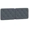 Image de vidaXL Coussin de Tête de Lit, Oreiller de Tête de Lit avec Bandes Auto-agrippantes, Coussin Rembourré Chambre à Coucher, Gris Foncé 140 cm Velours