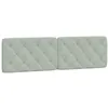Image de vidaXL Coussin de Tête de Lit, Oreiller de Tête de Lit avec Bandes Auto-agrippantes, Coussin Rembourré Chambre à Coucher, Gris Clair 180 cm Velours